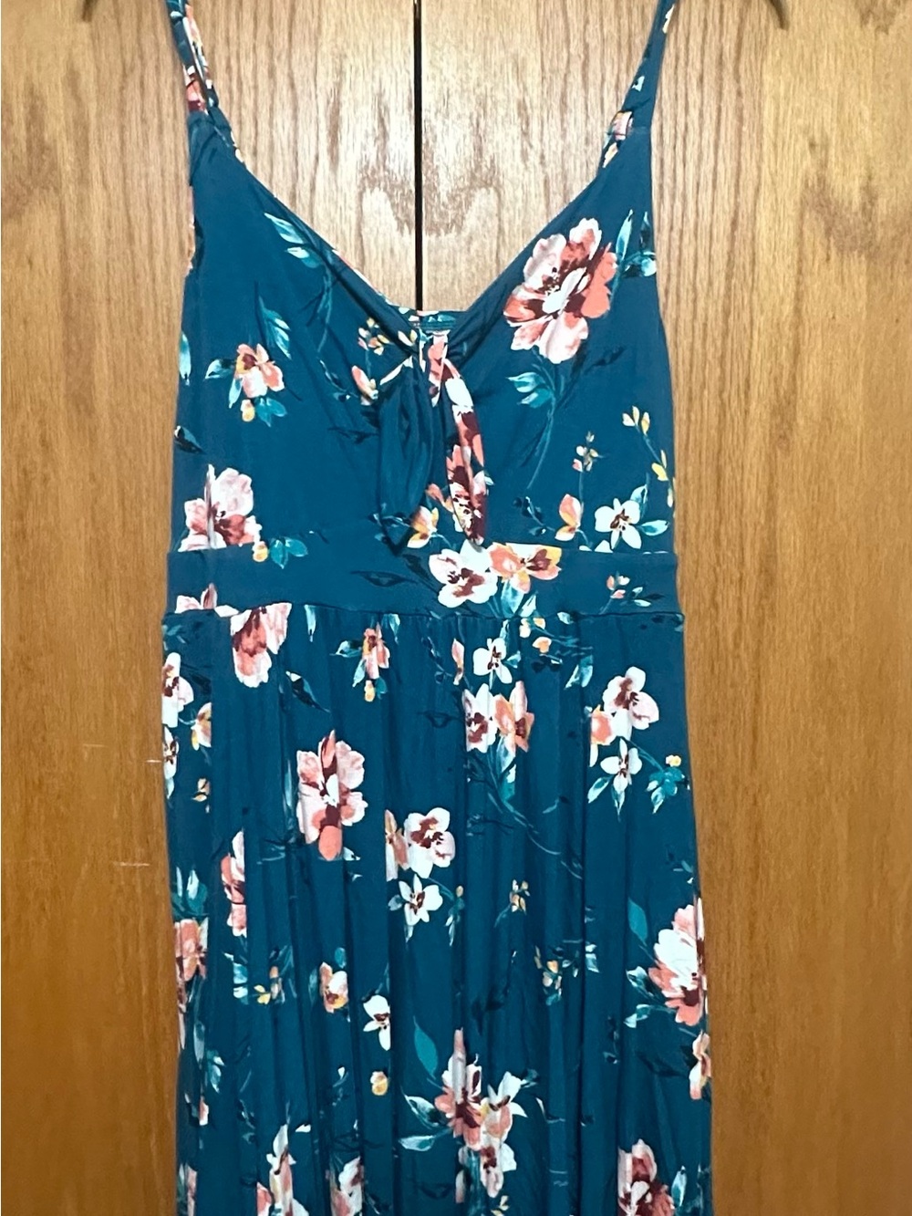 Torrid Teal Floral Spaghetti-Strap Maxi Dress Size 3